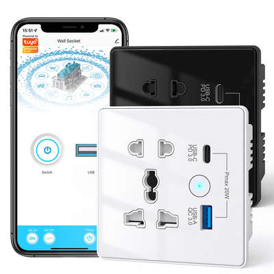 와이파이 월 유니버설 소켓 C 타입 + USB 급 충전 미국 EU 영국 플러그 APP 원격 제어 Tuya 스마트 홈 자동화