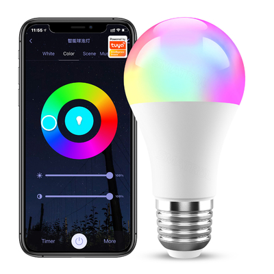 좋은 가격 투야 전구 10W E27 와이파이 전구 LED 1000LM RGB 램프 앱 알렉사 구글 홈 디메이블 타이머 110v 220v와 함께 작동 온라인으로